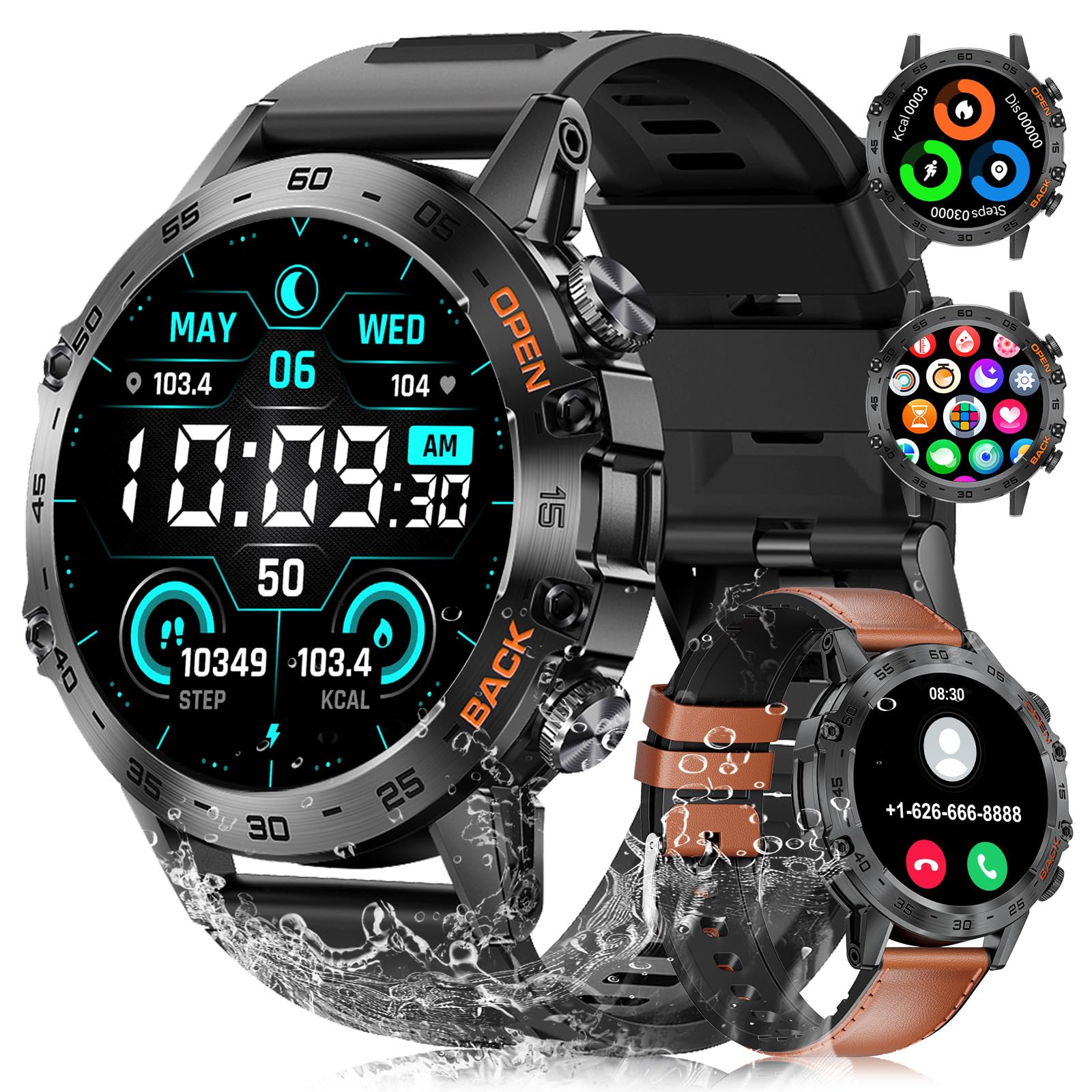 LIGE Montre Connectée Homme, Appel Bluetooth, 1,39'' Smartwatch Modes Sportifs, Montre Intelligente Android iOS