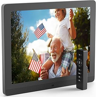 Pix-Star 15'' WiFi Digital Picture Frame HD mat | Free Cloud Storage | US Brand with customer service | Share Videos and Photos instantly | iPhone and Android App | Custom email adress | USB - SD card