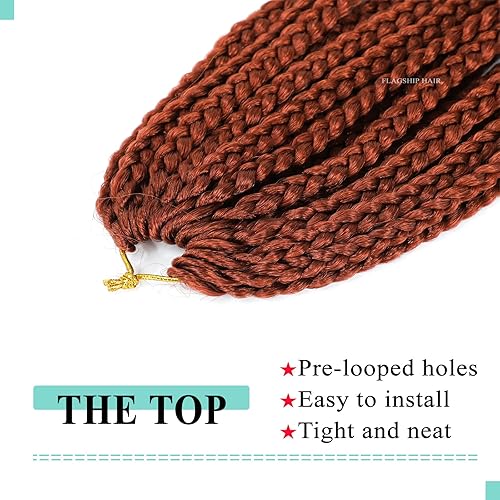 Miniatura 3 de Cabello de Ganchillo con Trenzas de Caja de 18 Pulgadas, 8 Paquetes, Color 350 Jengibre, Trenzas de Caja de Diosa de Cabello de Ganchillo