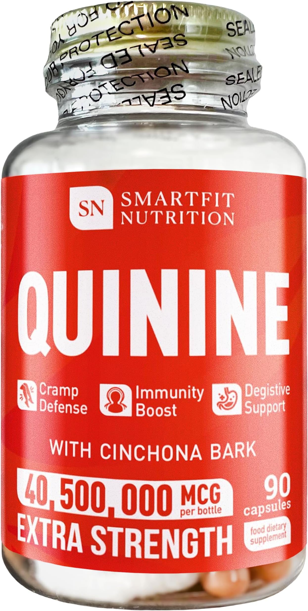 Quinine Tablets - Quinine Capsules with Cinchona Bark - Pills for Immune Support - Organic Quinine Supplement - Made in USA - Extra Strength Quinine Capsules - Herbal Quinine Pills