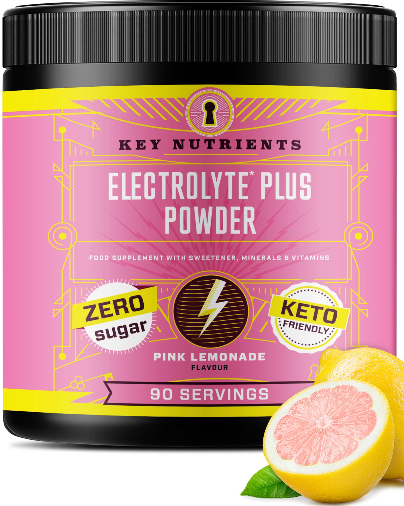 Sponsored Ad – KEY NUTRIENTS Multivitamin Electrolytes Powder No Sugar - Refreshing Pink Lemonade Electrolyte - Sodium & Energy Supplement - Hydration Powder - No Calories - 4 g x 90 Servings (360 Grams)