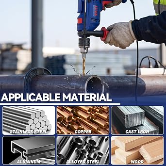 SALI Cobalt Drill Bit Set,10 Pack 3/16 Inch High Speed Steel Hex Shank Jobber Drill Bits, for Hardwood, Aluminum,Metal,Copper,Alloyed Steel