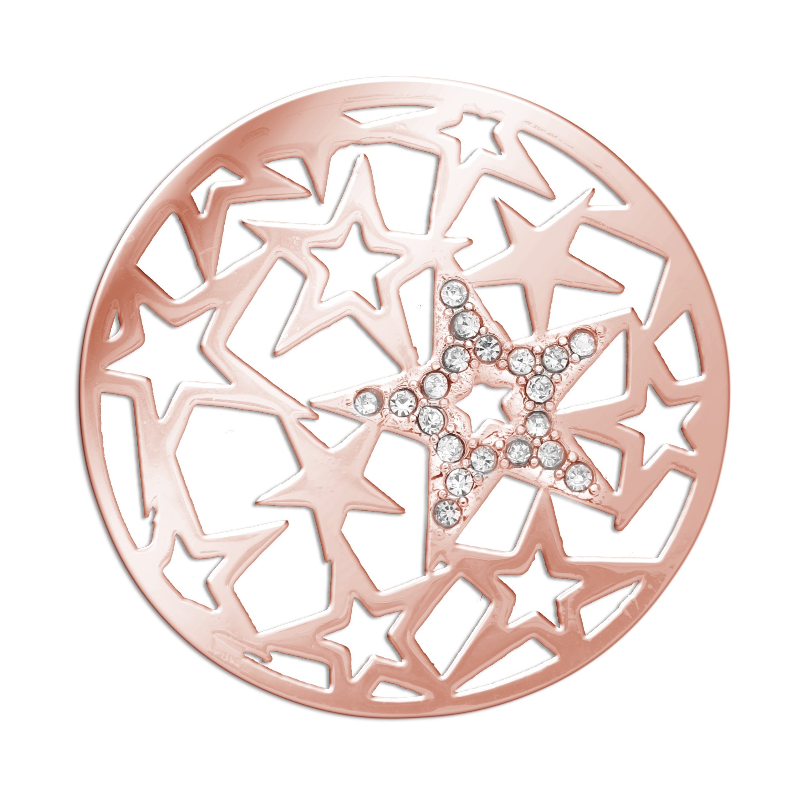 Rose Gold 'Starlight' Locket Insert, Small Coin MMR023