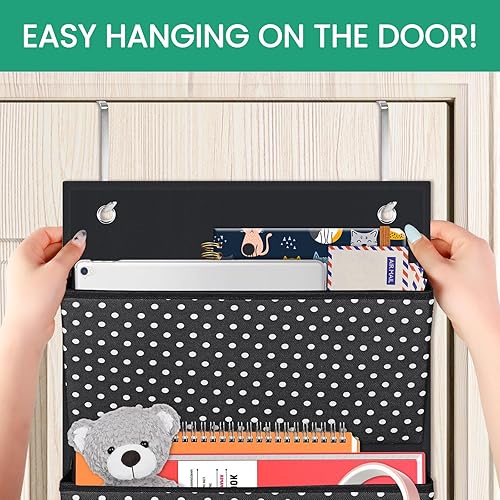 Miniatura 3 de Godery Organizador de pared colgante, montaje en paredsobre la puerta, carpetas de archivos de suministros de oficina, organizador de archivos en