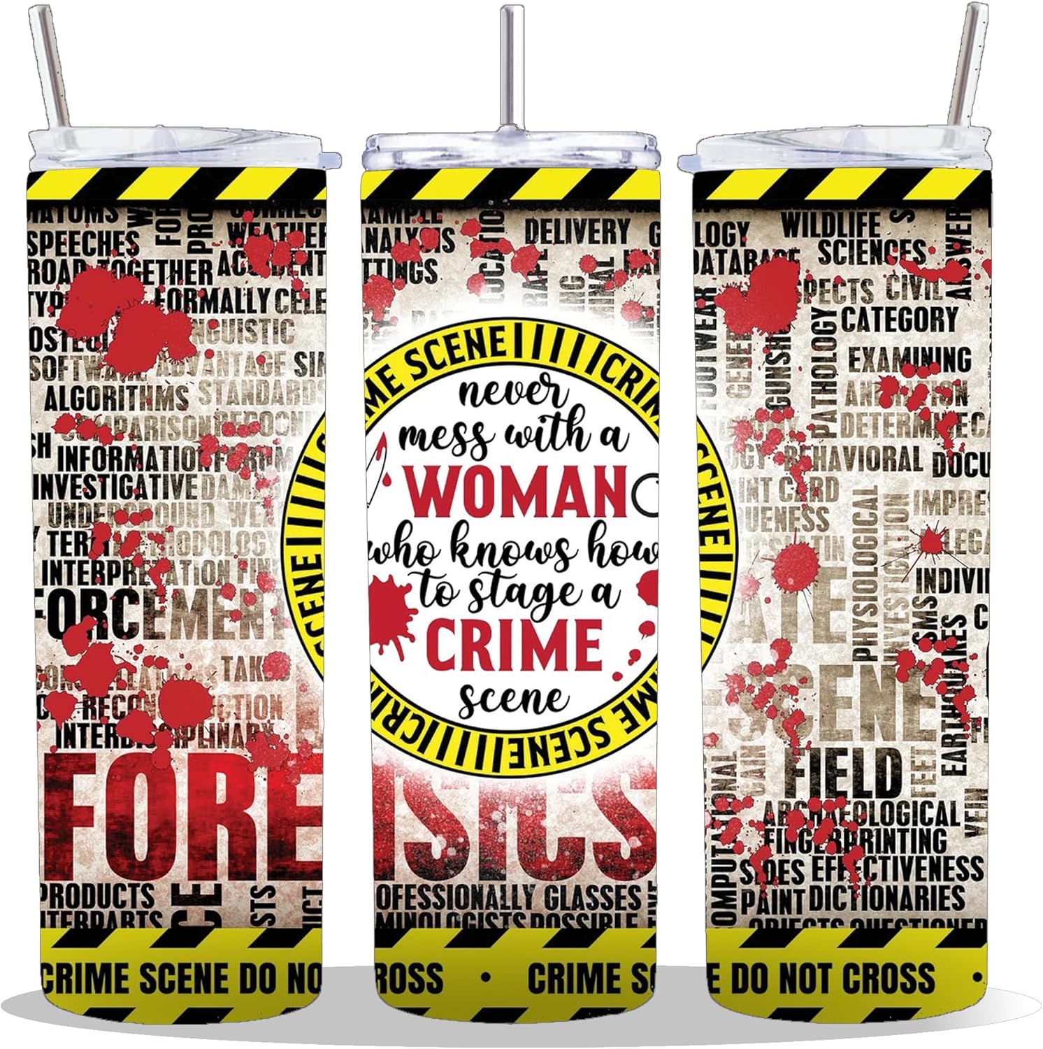 20 oz Insulated Double Wall Stainless Steel Tumbler with Spill Proof Lid and Reusable Straw, Water Bottle Coffee, Horror Murder True Crime Cup Mug Tumbler (Crime04)