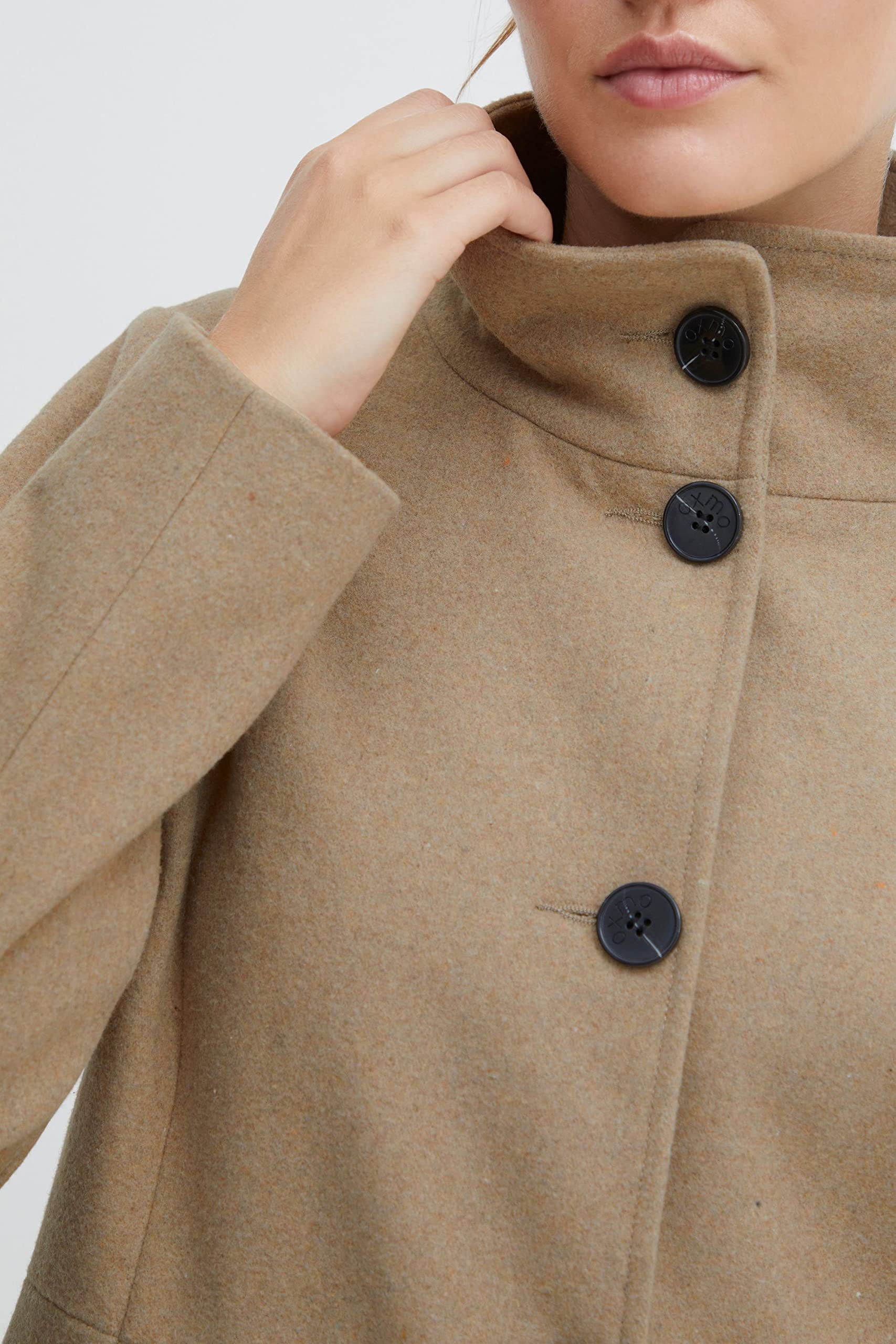 OXMO OXValerine Damen Wintermantel Wollmantel Dufflecoat