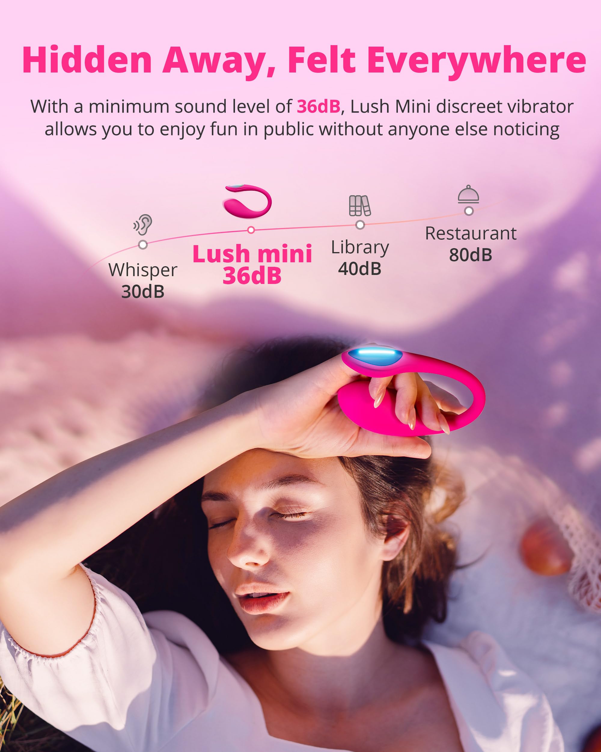 LOVENSE Lush 4 G spot Vibrator Couples Sex Toys, Powerful Wearable Egg Vibrators APP Remote Control Long Distance Adult Sex Toys & Games with LED Light, IPX7 Waterproof, Discreet, Rose