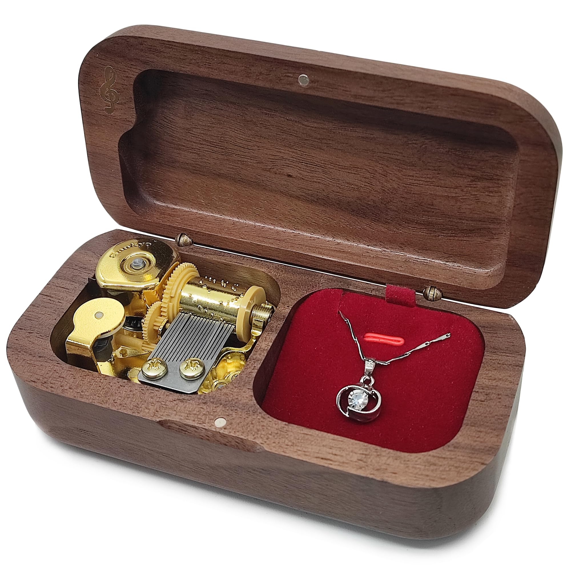 You are My Sunshine - Caja de música de madera maciza, vintage, tallada con láser, cajas musicales (madera de nogal)