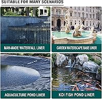 Vista 7 de Revestimiento de estanque de 13 x 13 pies con grosor de 20 mils, revestimiento de estanque de polietileno de alta densidad preformado resistente a