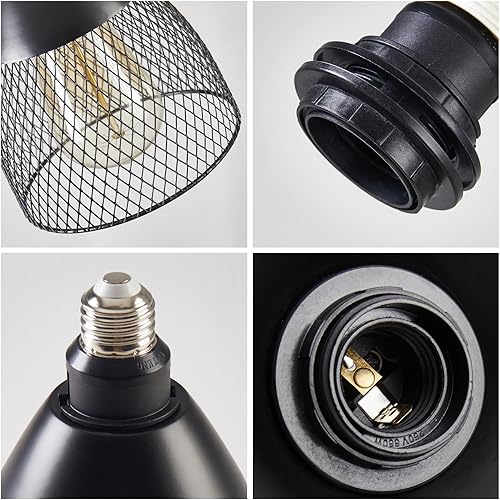 Miniatura 4 de Lámpara Edison vintage de metal negro para lámpara de mesa, aplique de pared colgante y lámpara de techo, paquete de 2