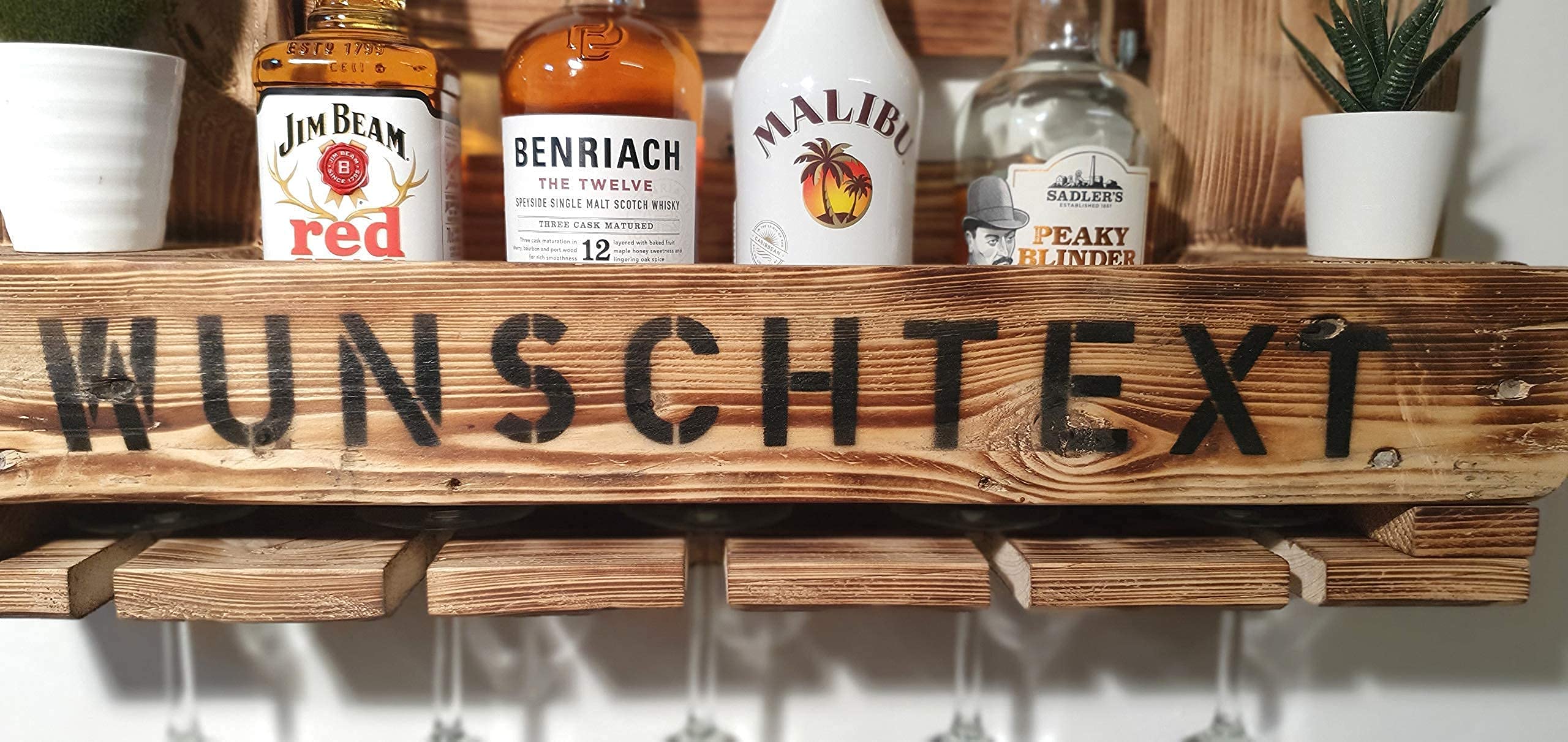 Weinregal Holz Schnapsregal vintage Getränkespender Küche Bar Regal Wandregal rustikal Europalette