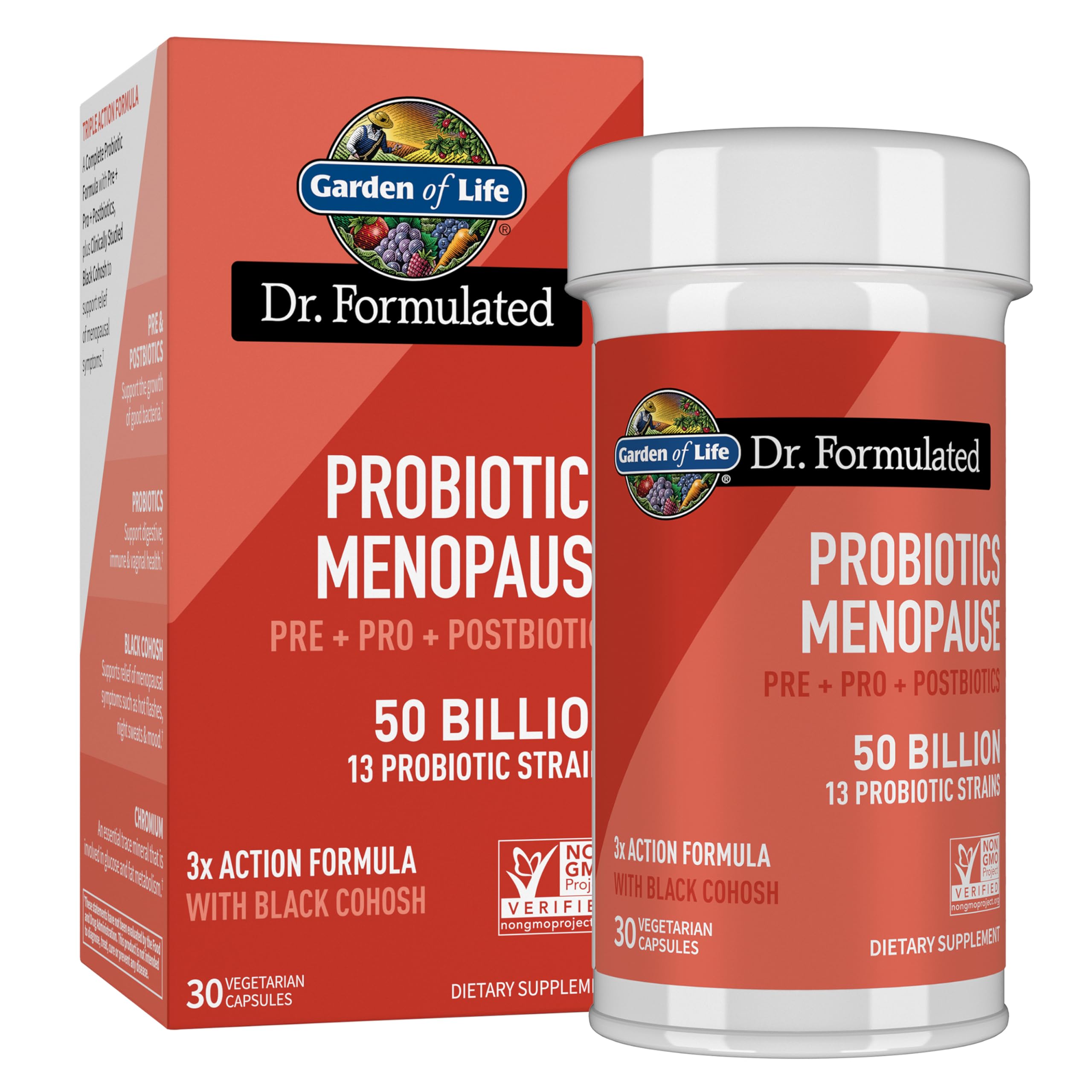 Garden of Life Dr. Formulated Menopause Probiotic, Pre & Post Biotics, 30ct