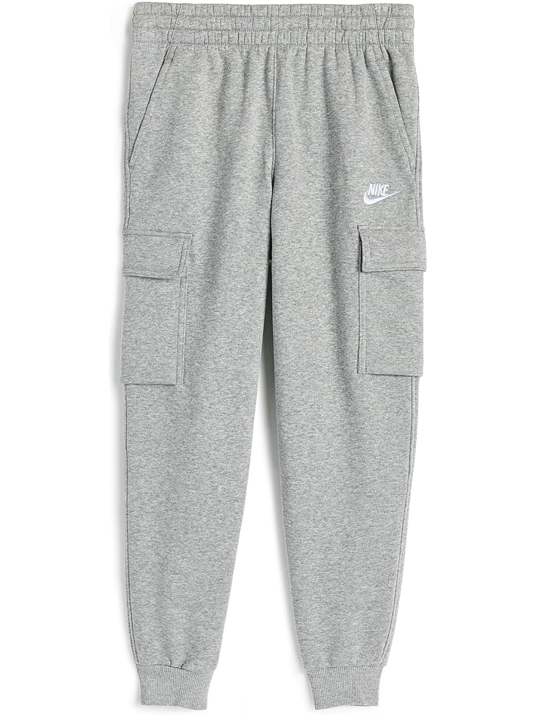 Gray Nike NSW Club Fleece LBR Cargo Pants (Little Kids/Big Kids)