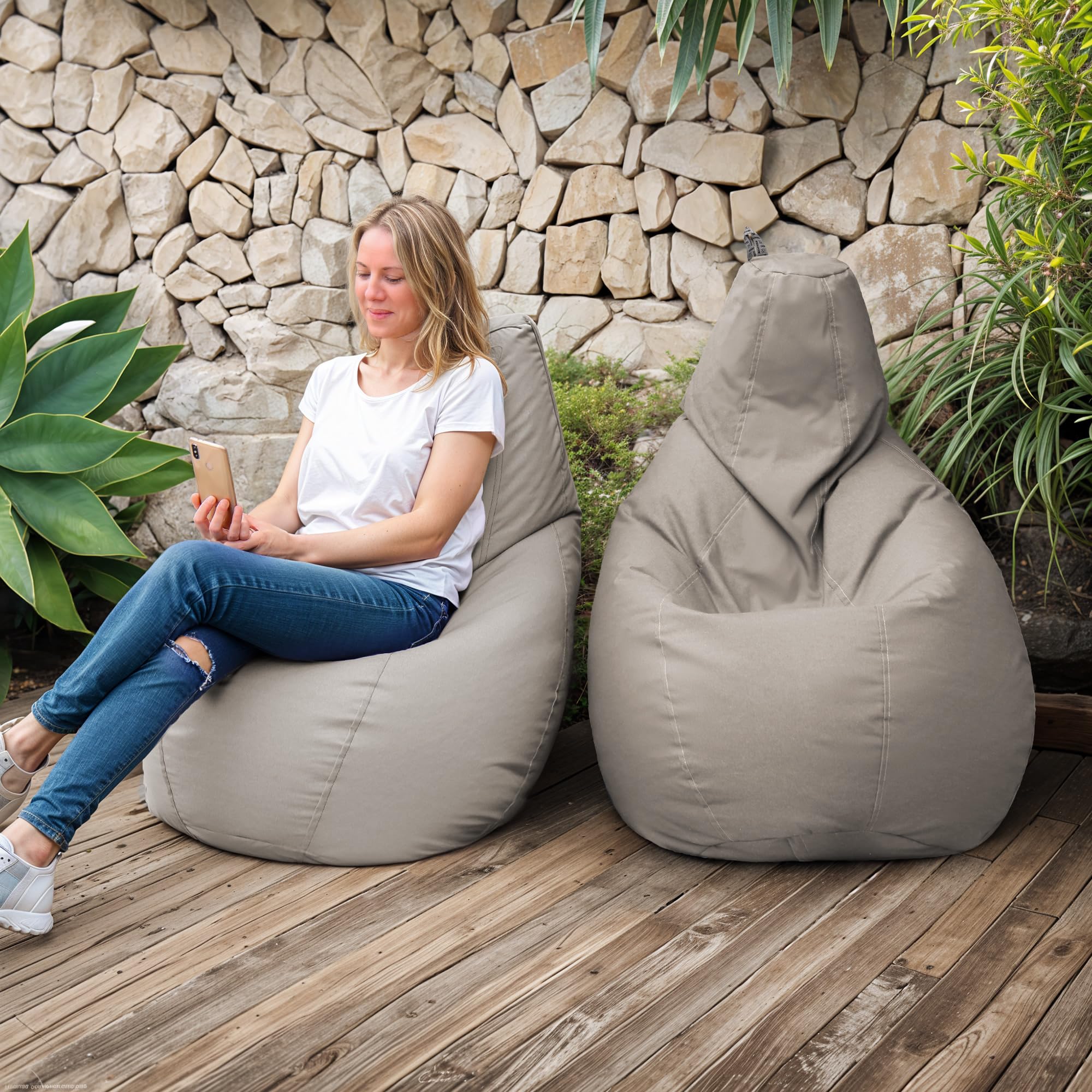 Outdoor Zitzak Stoel Santorin Rock - Taupe