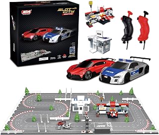 AGM MASTECH Mini Deluxe Block Building N Slot car Race Set GD-11 at 1:87 Scale