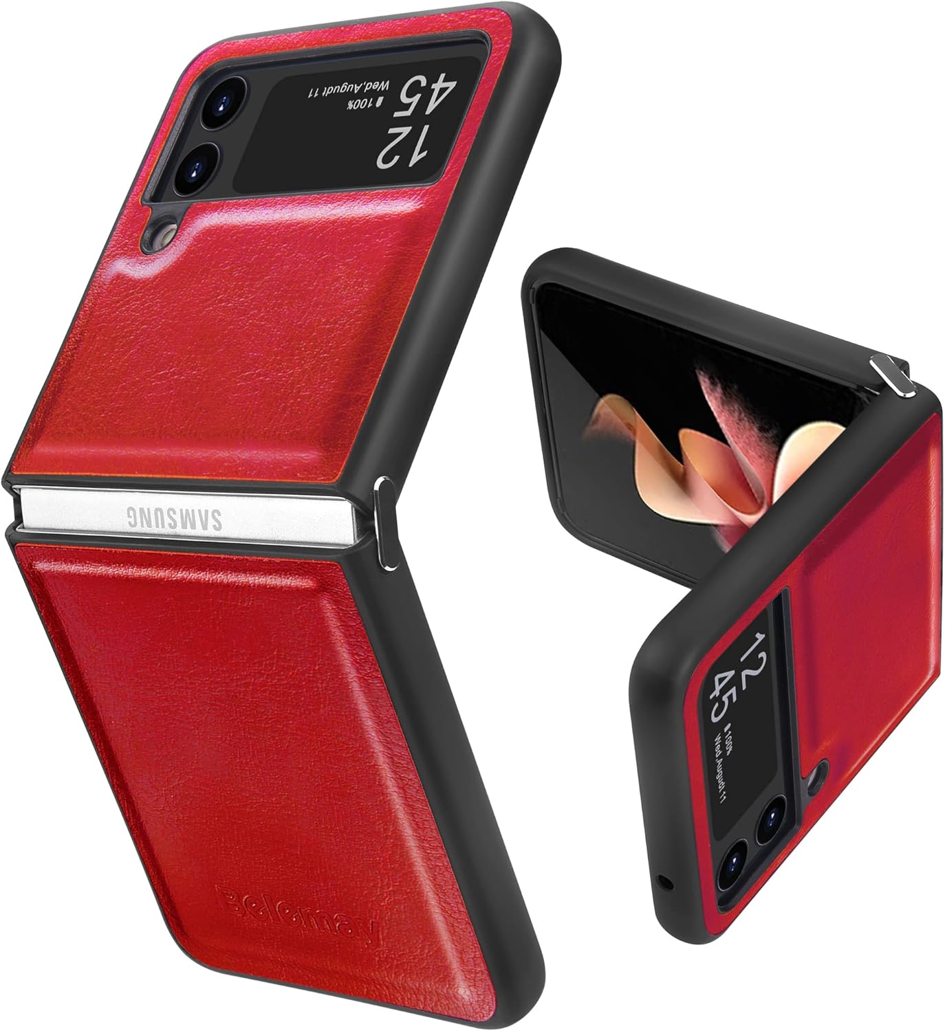 Belemay for Samsung Galaxy Z Flip 4 CaseGenuine Leather
