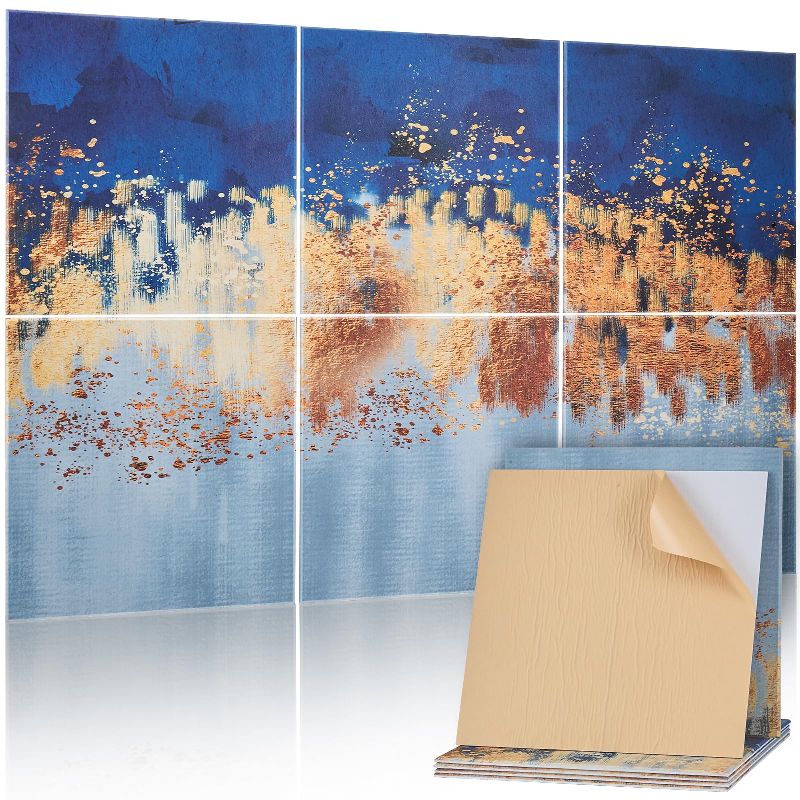 VEVOR 6 Pack Art Acoustic Panels, 70.87 x 47.24 x 0.4 inch Soundproof Wall Tiles, Self Adhesive Decorative Sound Dampening Absorbing Boards for Home,