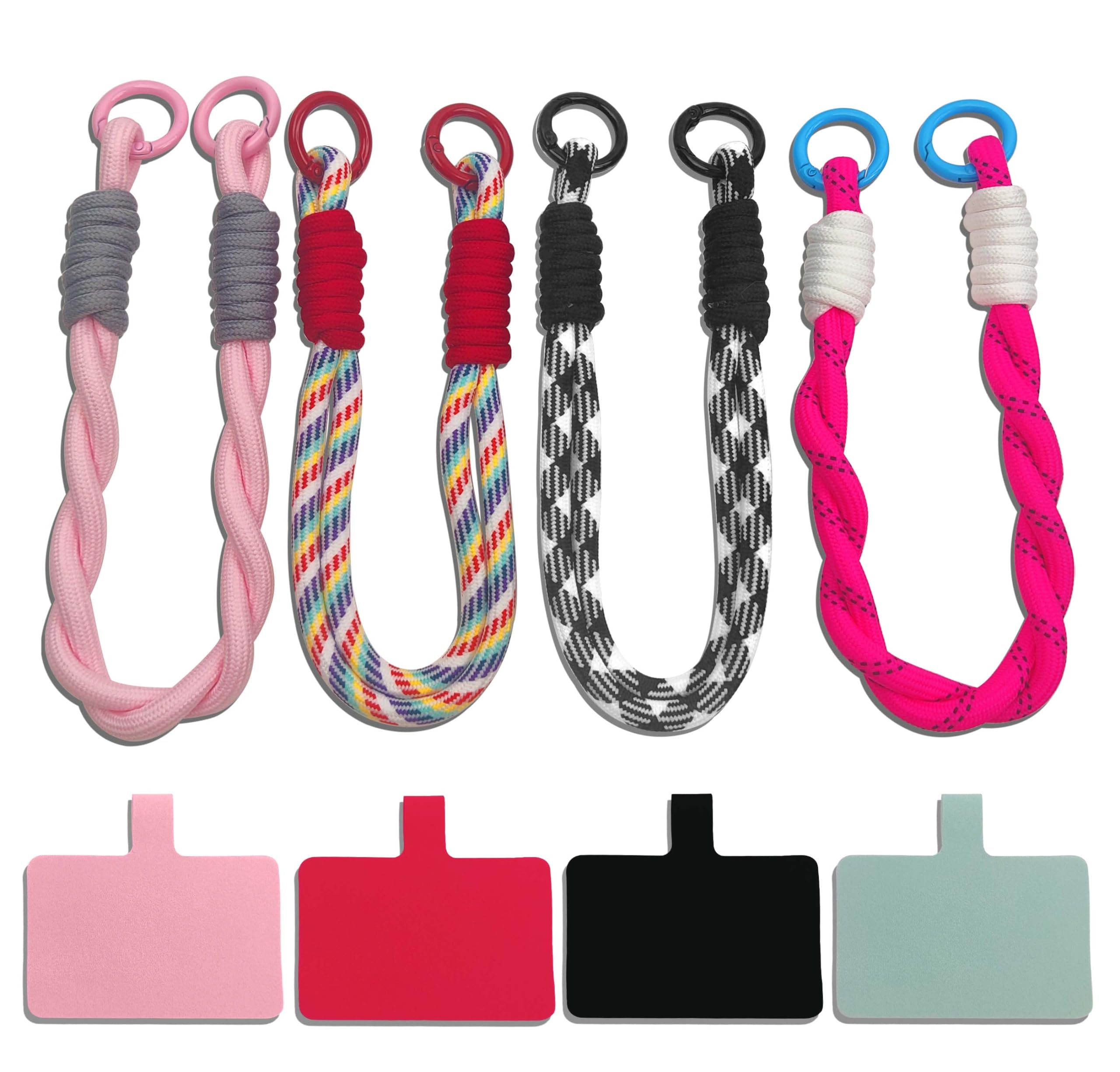 4 PCS Universal Phone Wrist Strap Colorful Cute Cell Phone Lanyard with 4 Colorful Tether Tab Strong Nylon