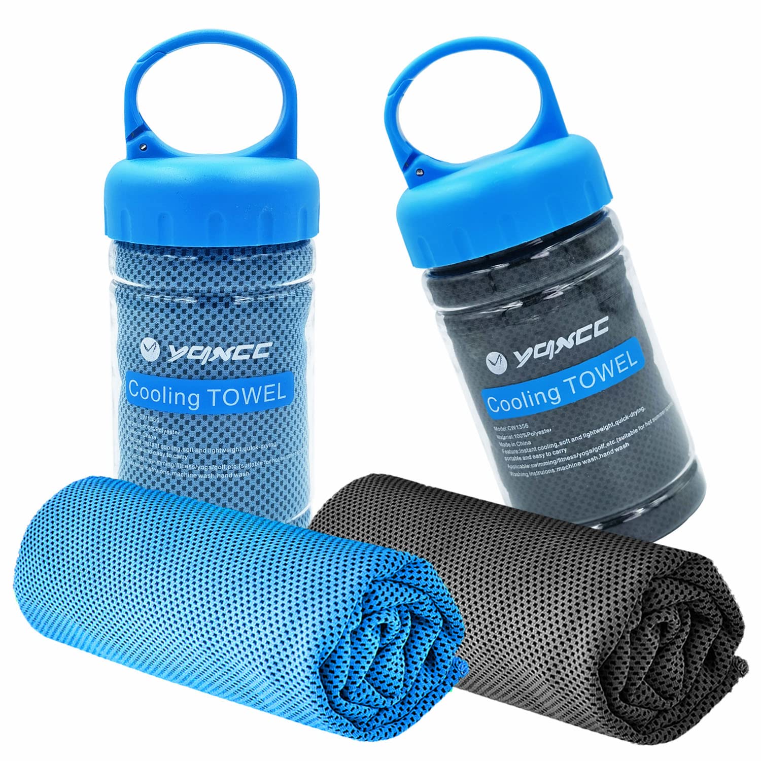 YQXCC Cooling Towels 120x30 cm, Ice Cool Microfibre Towel for Neck, Soft Breathable for Gym, Yoga, Golf, Running, Camping & Hot Weather โ image 1