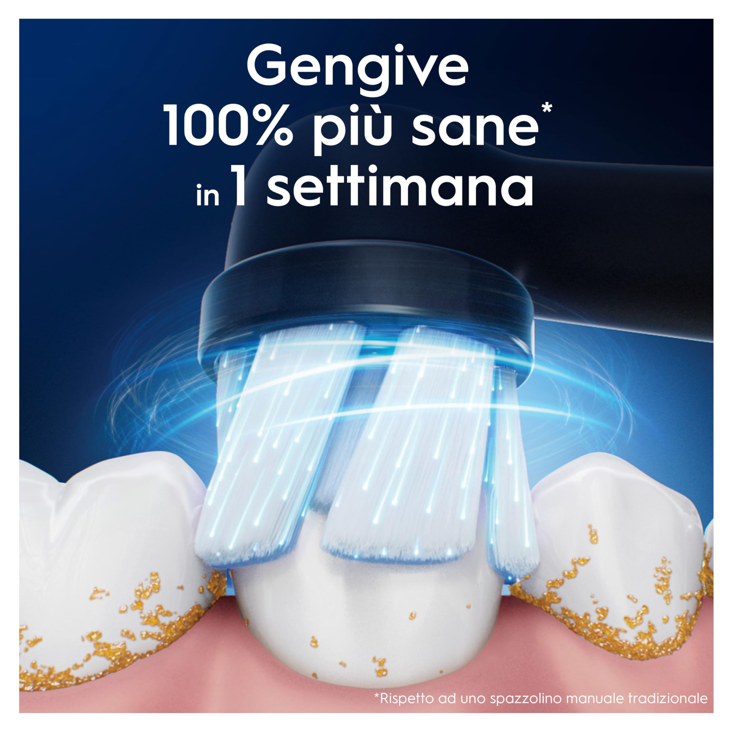 Oral-B Testine di Ricambio iO Gentle Care, Nere, 6 Ricambi - 6 Testine di Ricambio per Spazzolino Elettrico, Rotonde Originali per Gengive Sensibili, Setole Angolate per Rimuovere la Placca