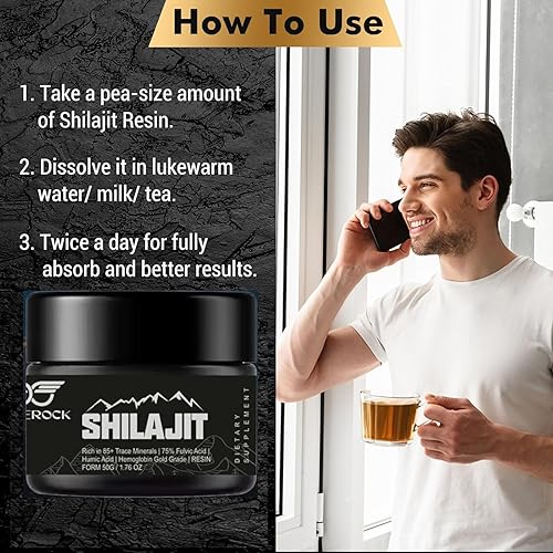 Miniatura 6 de Shilajit - Resina Shilajit orgánica pura del Himalaya 500 mg de máxima potencia, natural orgánica Shilajit resina con más de 85 oligominerales, 75%