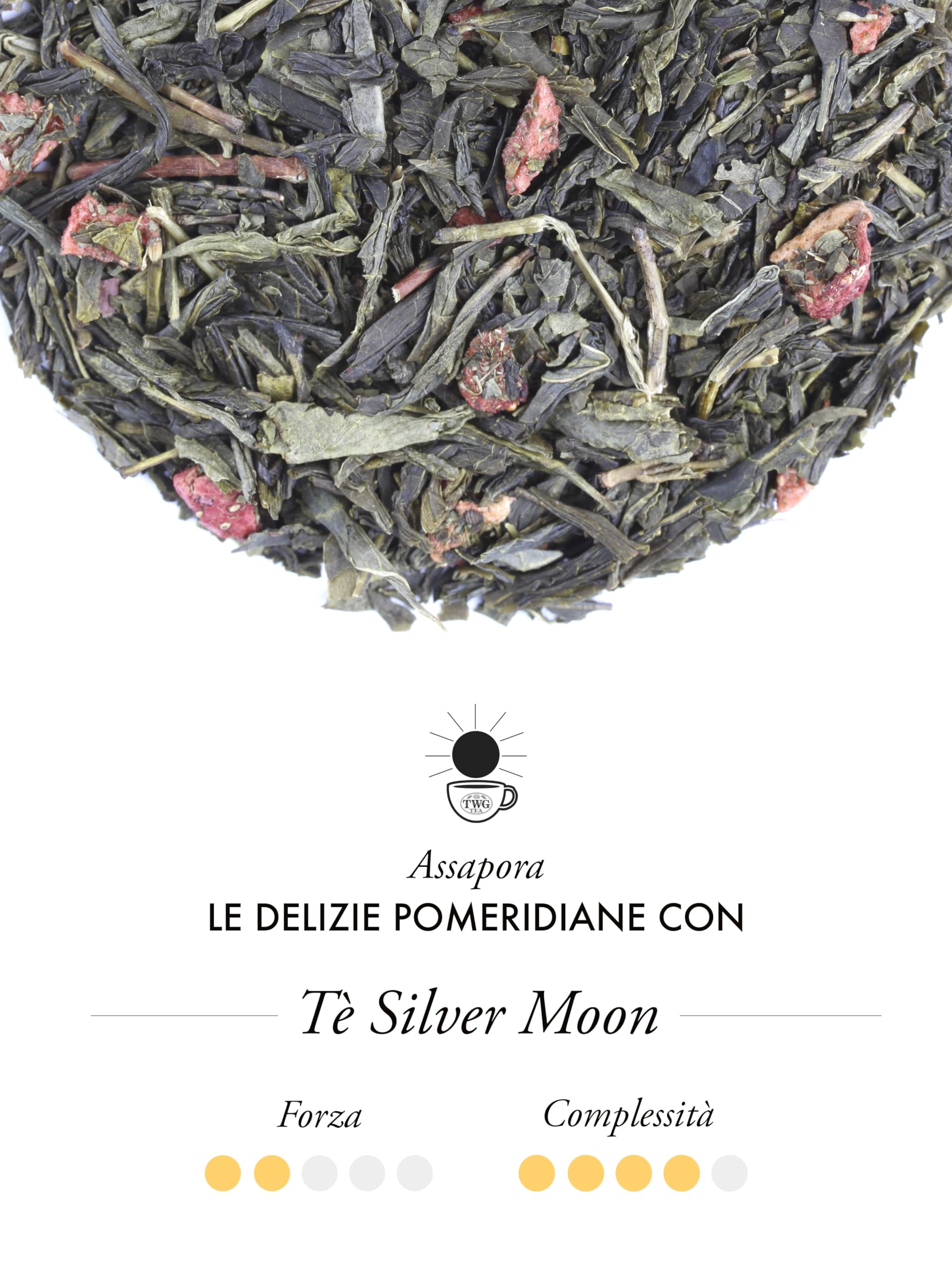 TWG Tea | Silver Moon Tea | Tè Verde | Fragola | Latta Haute Couture, 100G | Set Regalo