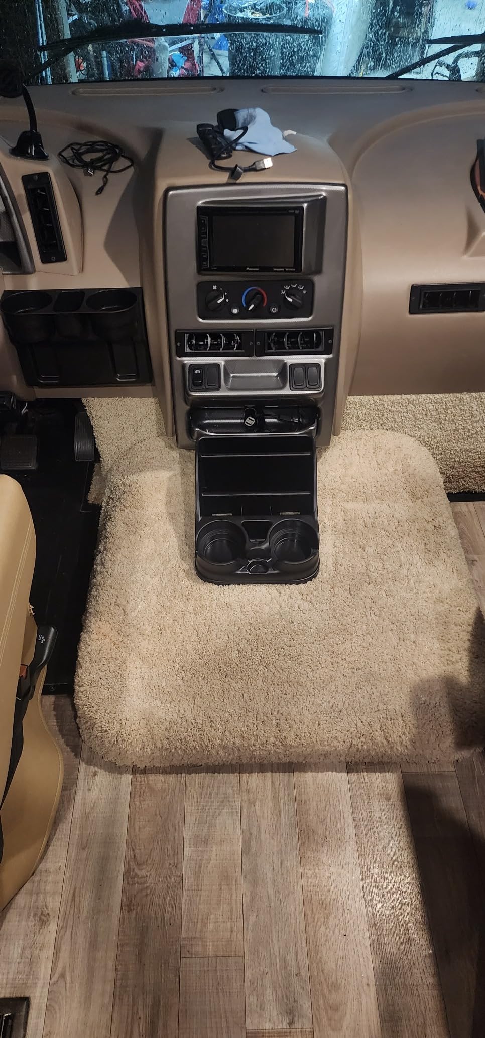 Car Center Console Organizer Tray with cup holders