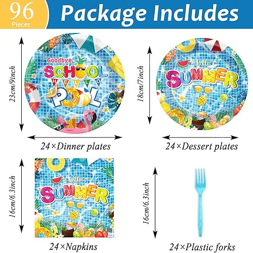 Miniatura 9 de 96 piezas de suministros para fiesta de cumpleaños florales, juegos de vajilla de cumpleaños con flores de oro rosa para niñas y mujeres, juego de