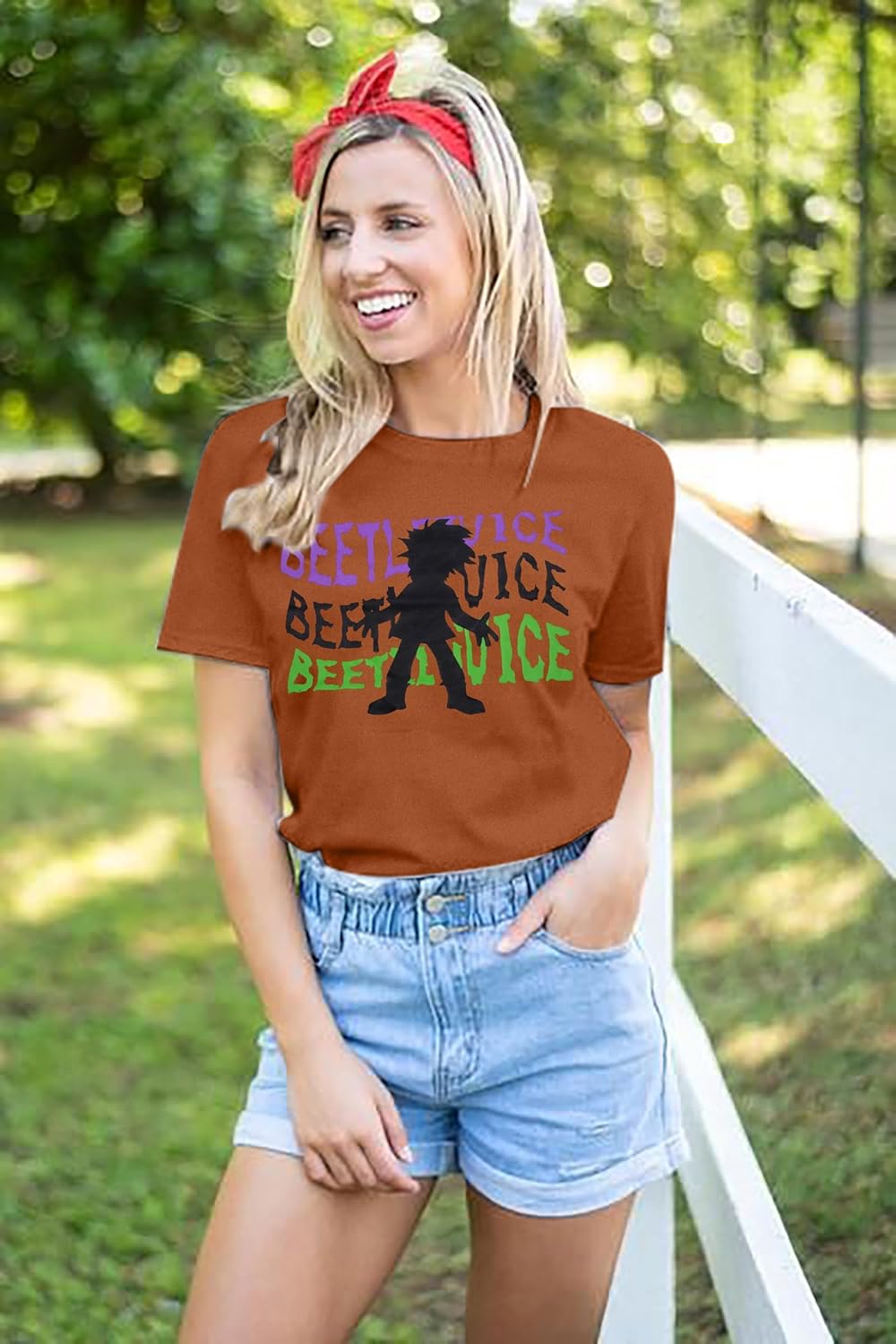 vilove halloween shirt women: halloween letter print t-shirt horror tee cute halloween party tops fall graphic t shirt large orange