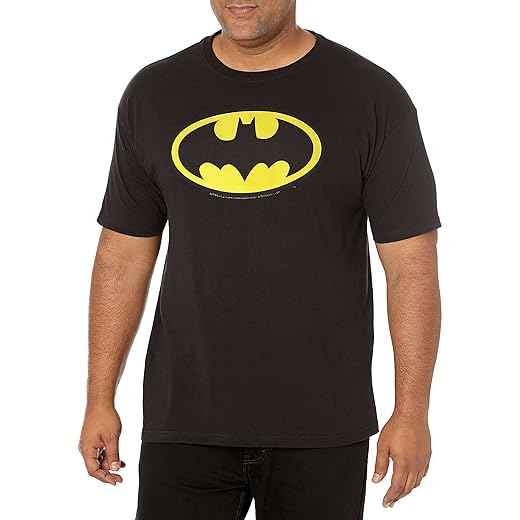 DC Comics Men's Batman Basic Logo T-Shirt, Black, Small