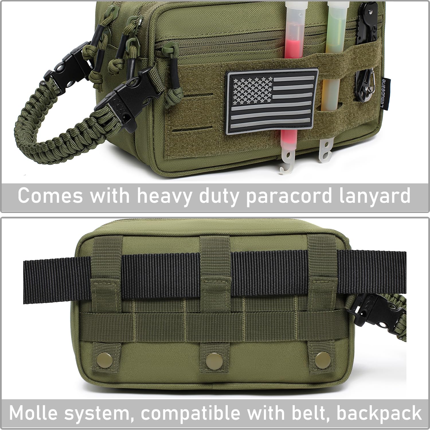 Taktische Kulturtasche für Herren, trocken und nass, separates Dopp-Set, Reise-Hygiene-Tasche, EDC-Utility-Werkzeug, Molle-Tasche, Herrenrasierset, Reiseduschtaschen, OD, grün, Taktisch