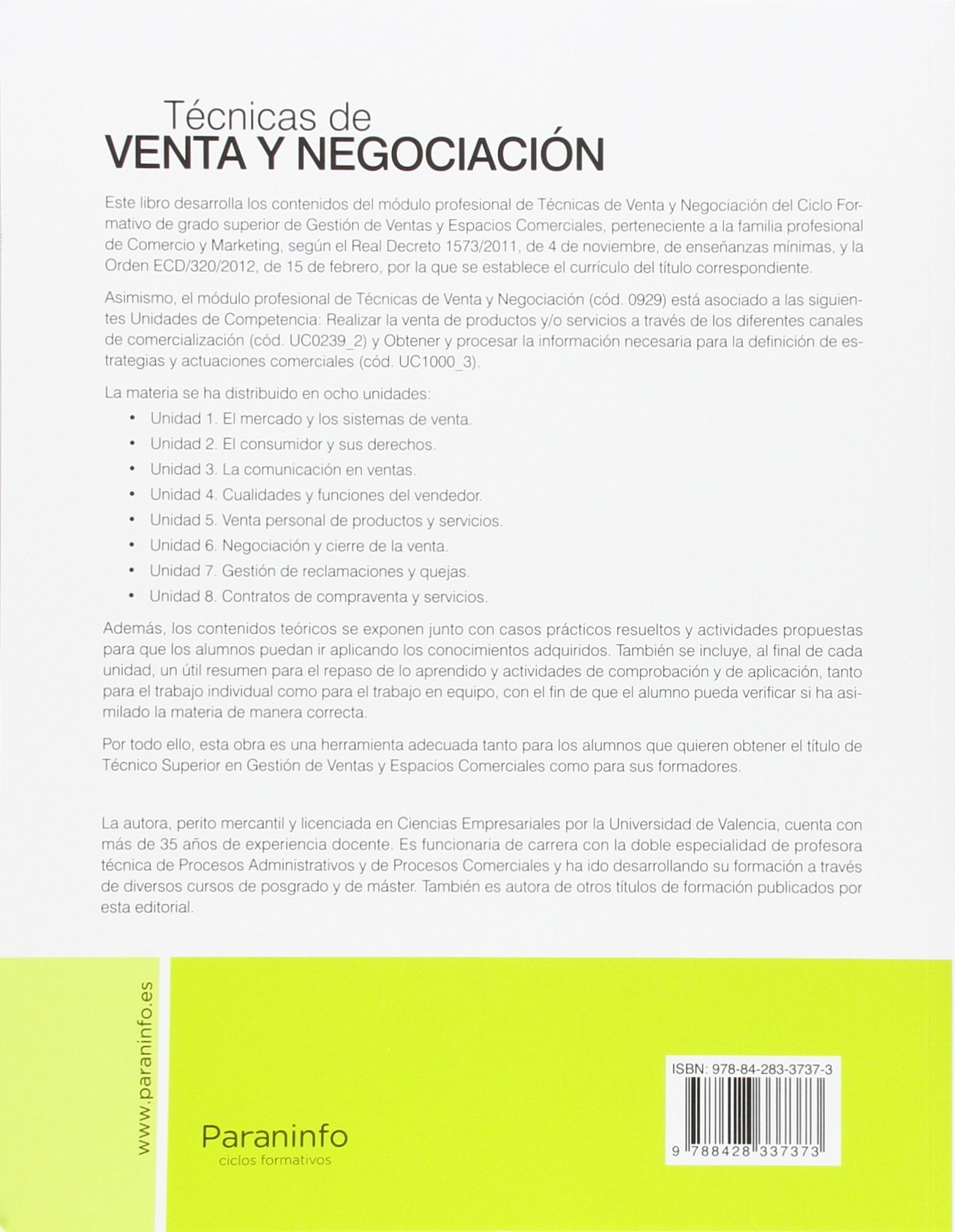 Técnicas de venta y negociación (Comercio y Marketing)