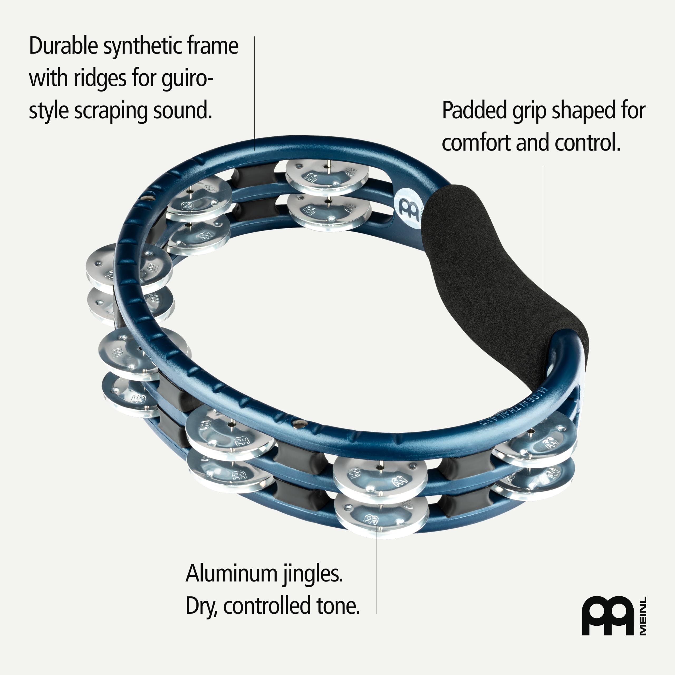 Meinl Percussion Traditional Hand Held Tambourine, Blau (TMT1A-B)