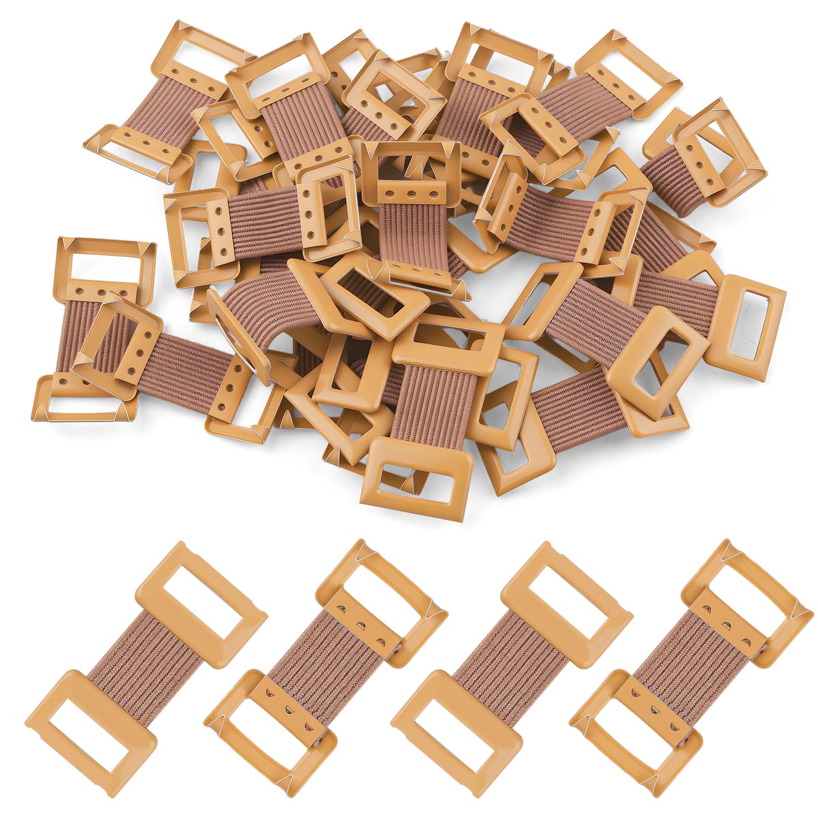 Brown Elastic Bandage Clips (50 PCS), Durable & Replaceable Wrap Clips, Reusable Fastener Wrap Clip for Various Types Bandages Bandaging Supplies