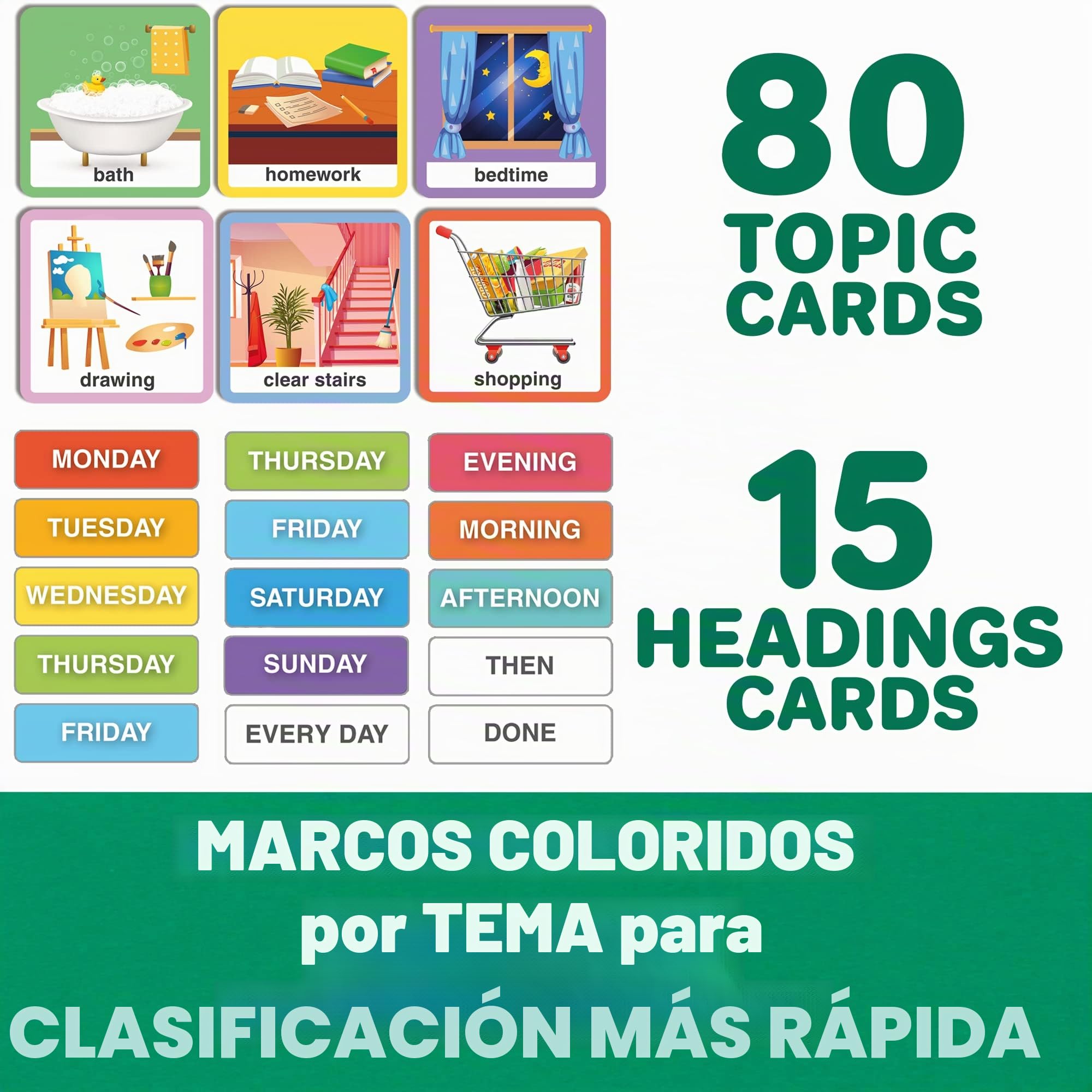 QUOKKA 95 Juguetes para Cartas de tareas de recompensa para niños pequeños autistas 1-3 - Versión Inglesa Horario Visual para niños con Autismo 2-4 - Herramientas para el TDAH para niños 5-7