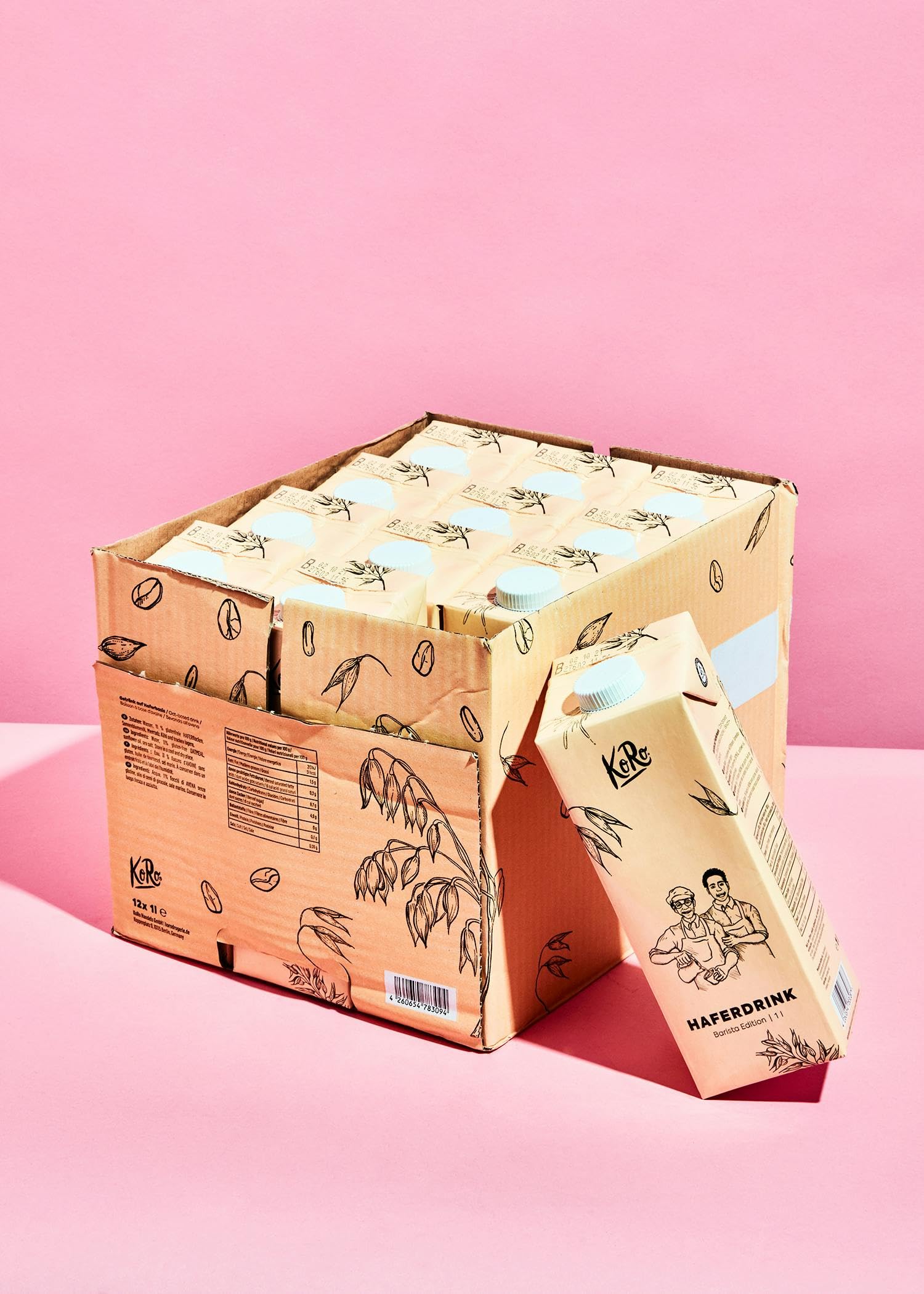 KoRo - Boisson d'avoine Barista 12 x 1 L - Vegan - Sans gluten - Sans sucre raffiné