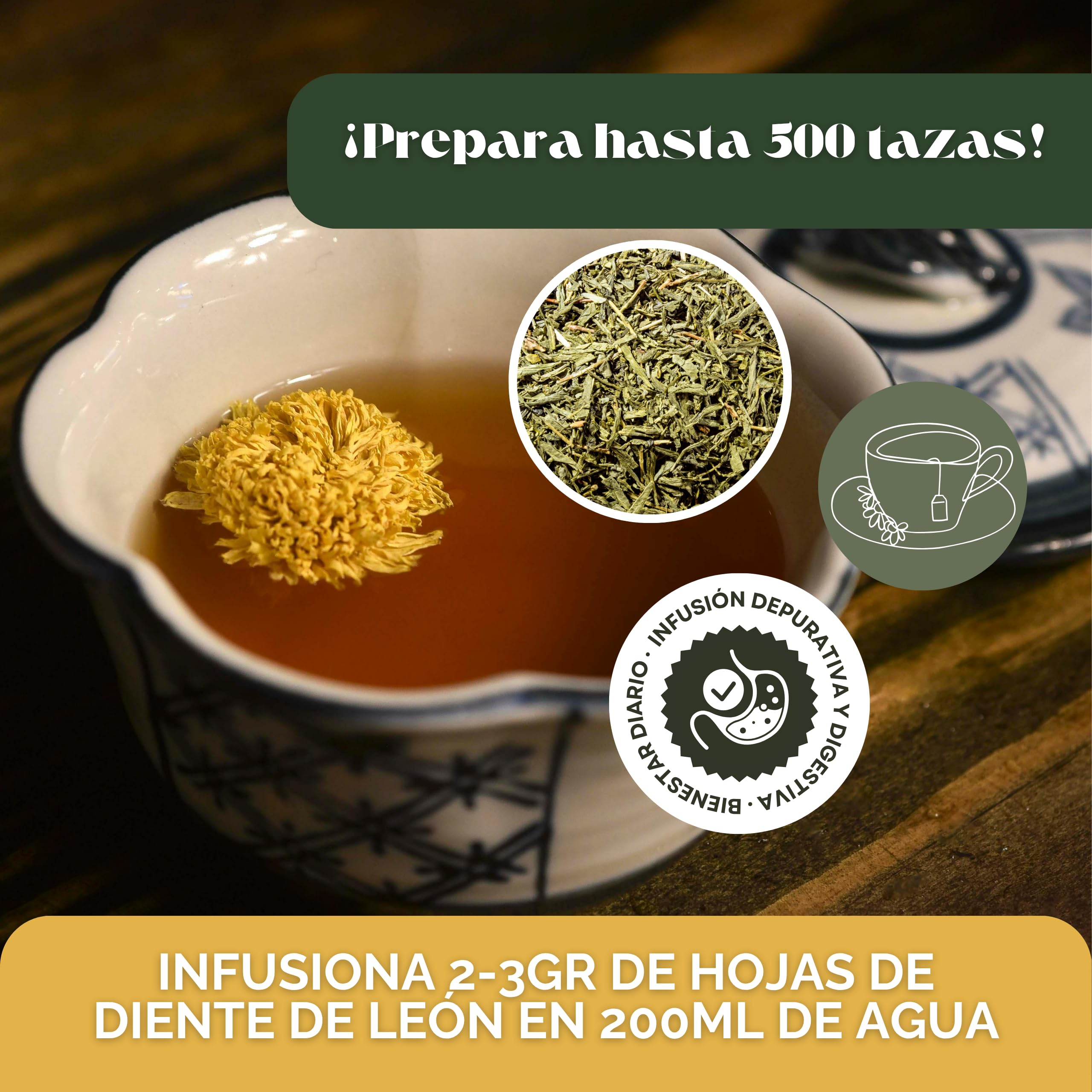 Bioky Pissenlit 1kg – Plante Séchée Naturelle pour Infusion Détox