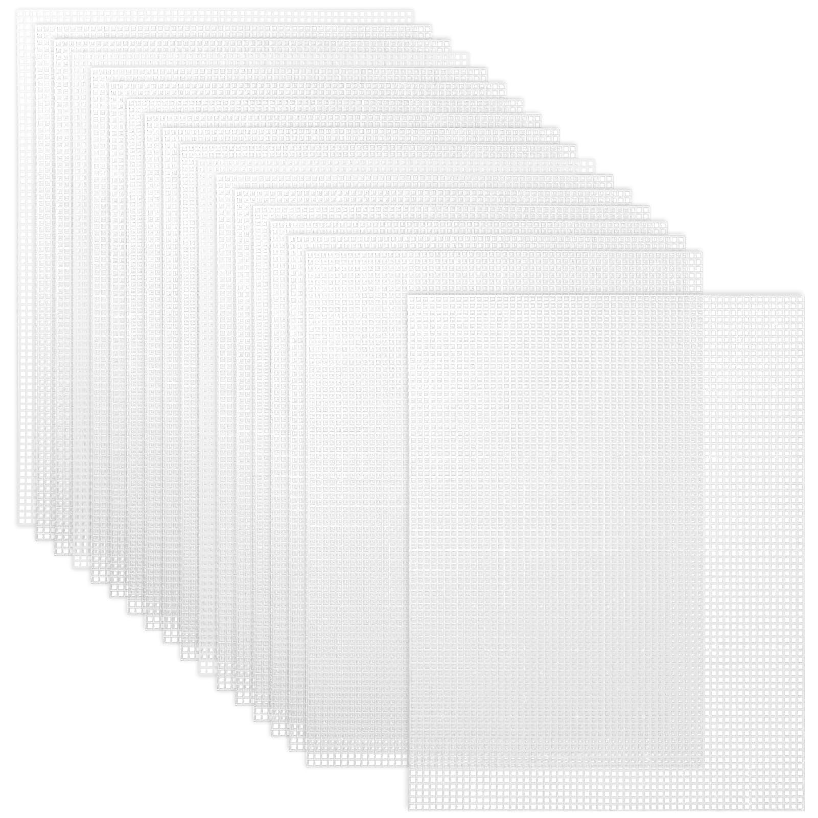 Caydo 18 Pieces 7 Count Plastic Canvas Sheets, 7 CT Clear Plastic Mesh for Cross Stitching, Making Jewelry Organizer, Knit Crochet Projects (10.5 x