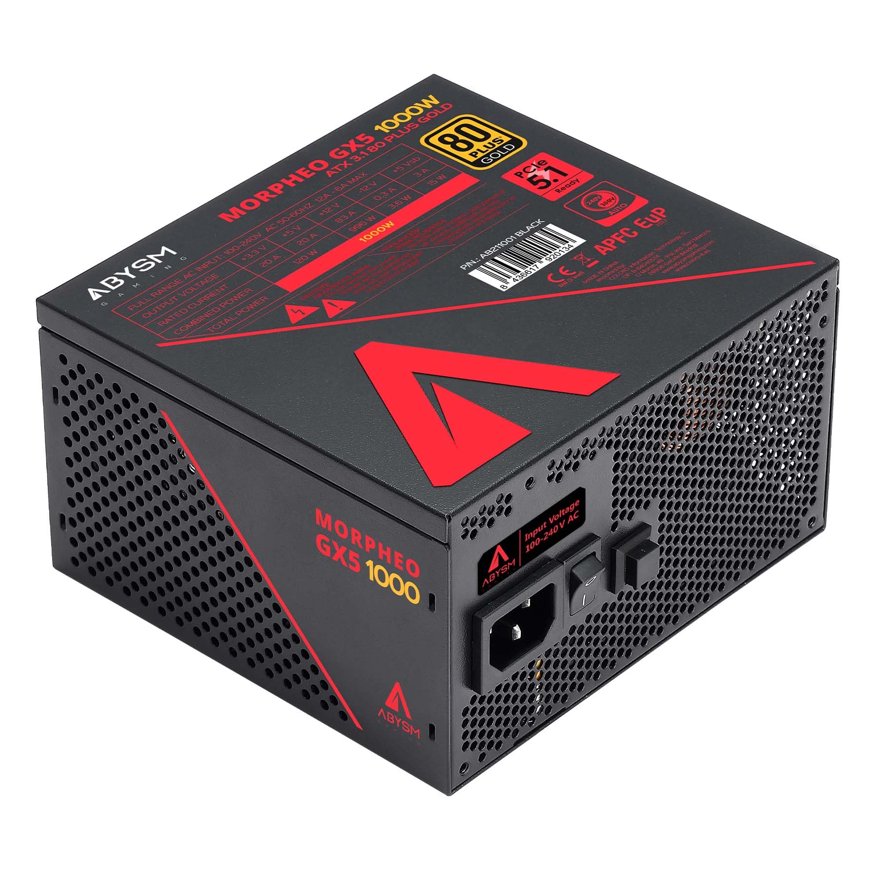 ABYSM Gaming Zasilacz MORPHEO GX5 ATX 3.1 1000W 80 Plus Gold Full Modular z PCIe 5.1