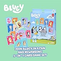 Vista 2 de Bluey Juego de Cartas 5 en 1, Juego para Niños Pequeños con Baraja de 53 Cartas de Tamaño Jumbo, Juegos de Cartas Interactivos Multicolor para Niños