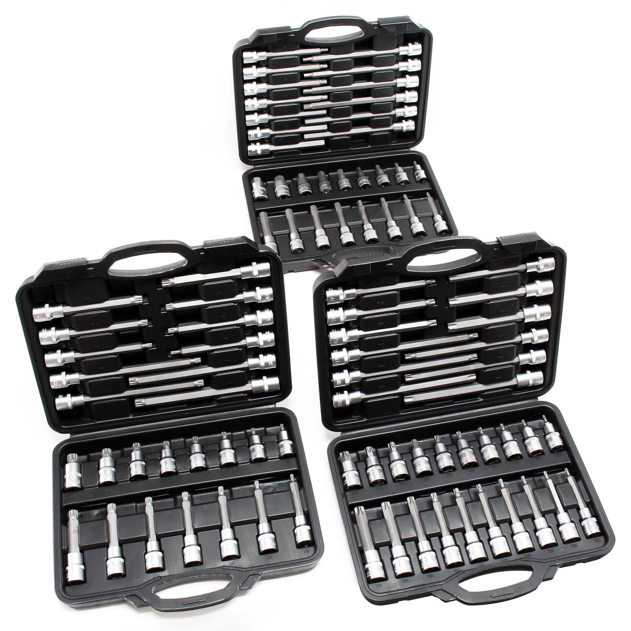 Wiltec Black, Silver-Coloured Socket Wrench Set 88 Pieces Incl. Hex, Hexalobular And Triple Square Sockets Made Of Crv 1/2" Drive