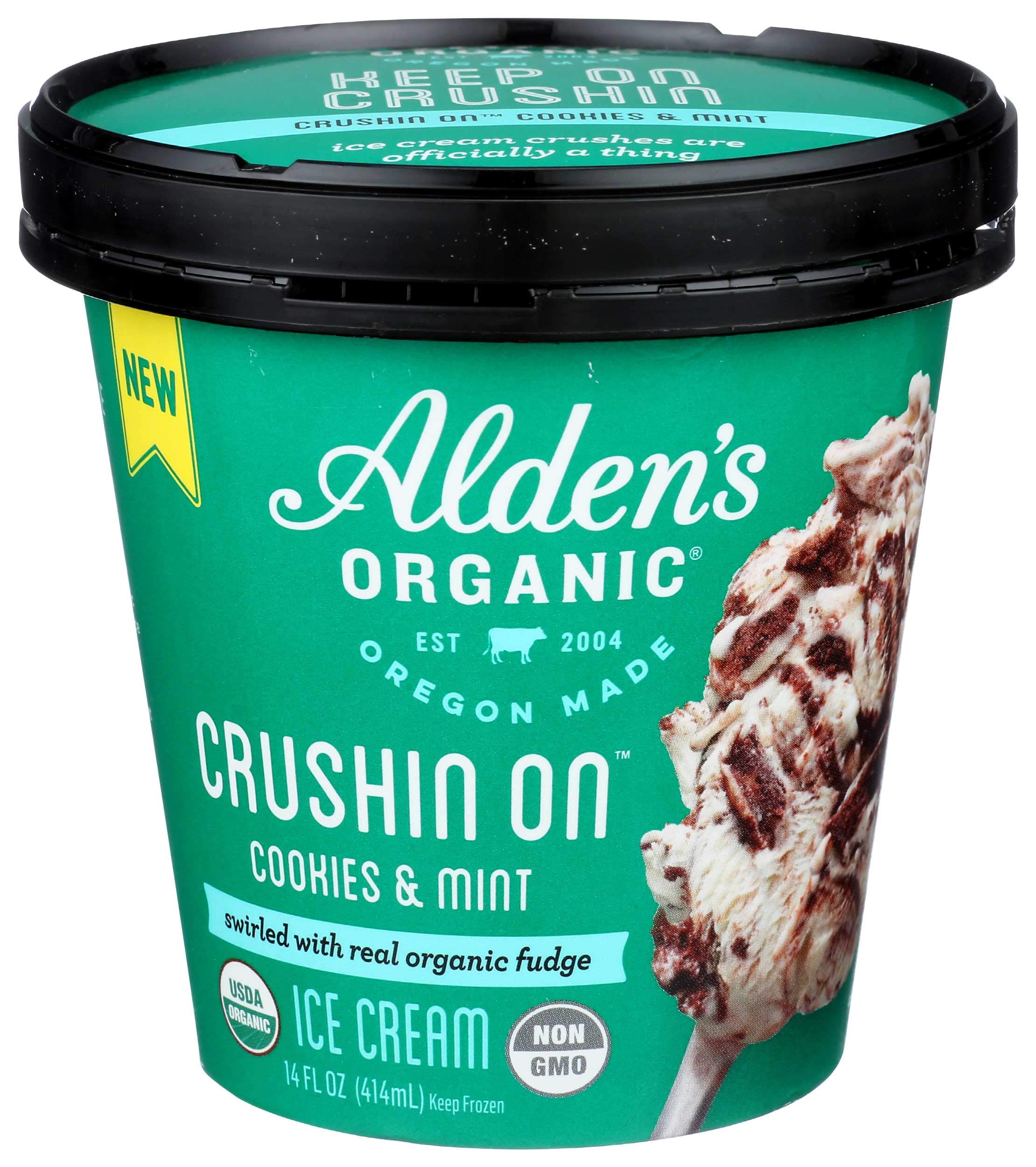Aldens Organic Crushin On Cookies and Mint Ice Cream, 14 Fluid Ounce -- 6 per case.