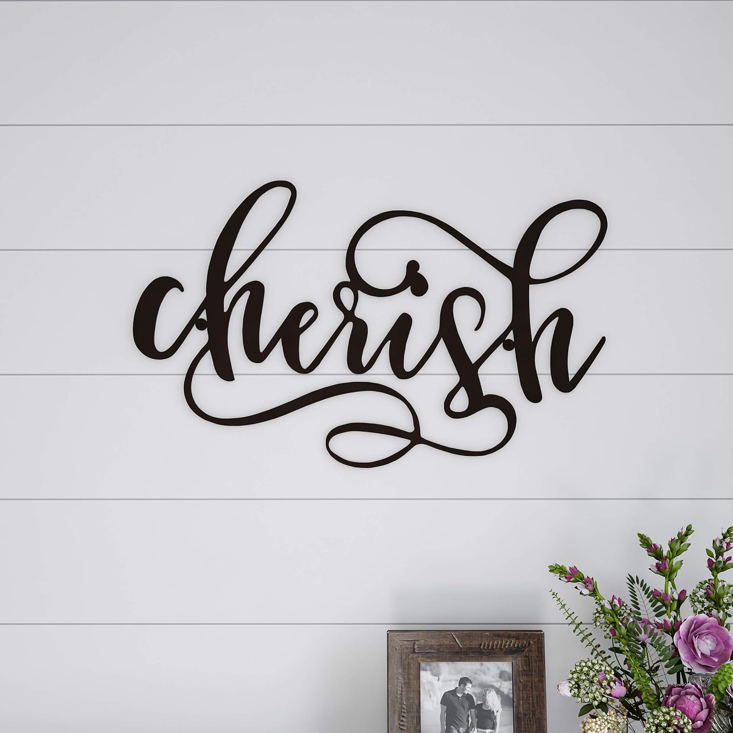 Lavish Home Metal Cutout - Cherish Decorative Wall Sign-3D Word Art Home Accent Décor - Perfect for Modern Rustic or Vintage Farmhouse Style