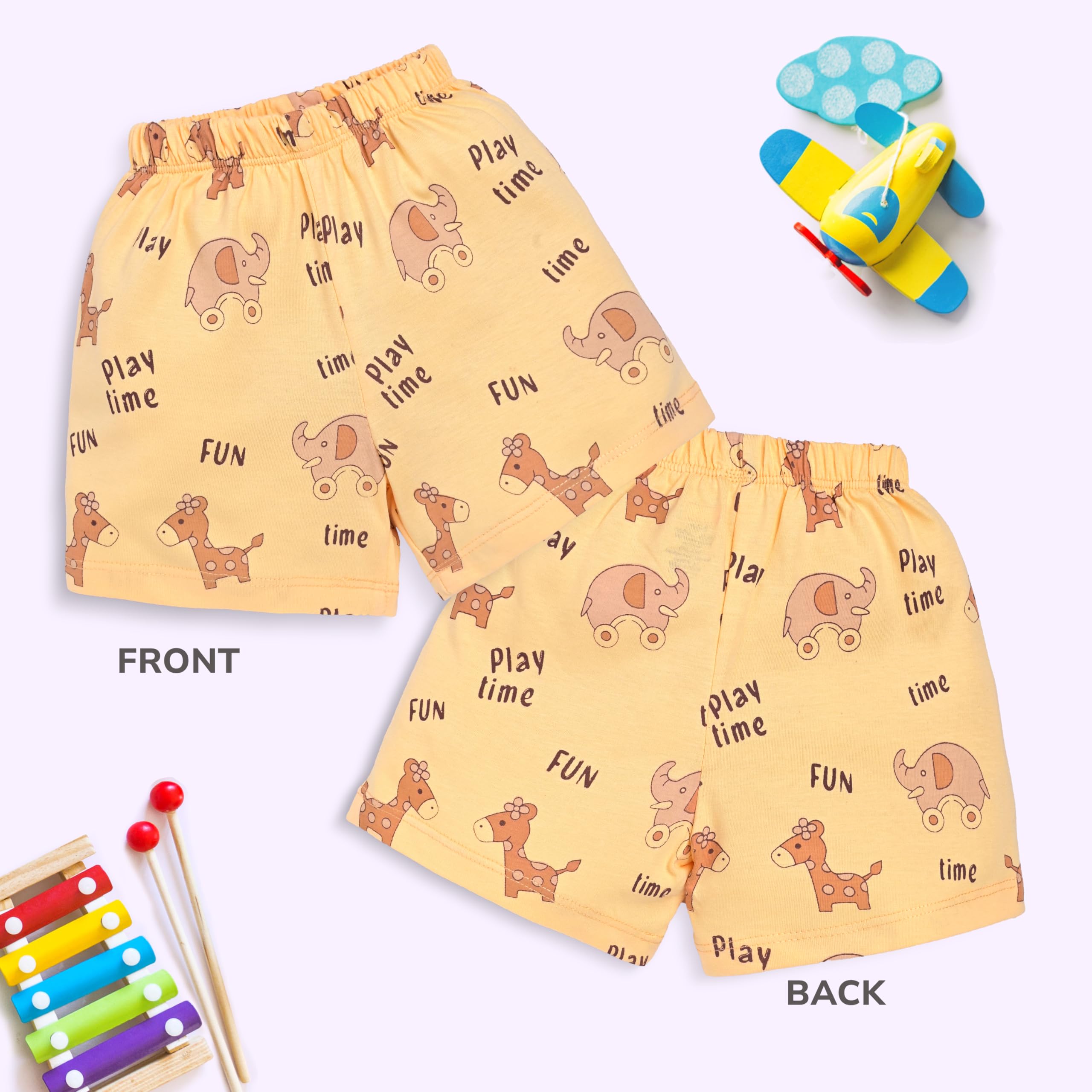 LuvLap Baby Boys & Baby Girls Pack of 5 Regular Shorts 100% Cotton, L (6 to 12 Months) 4