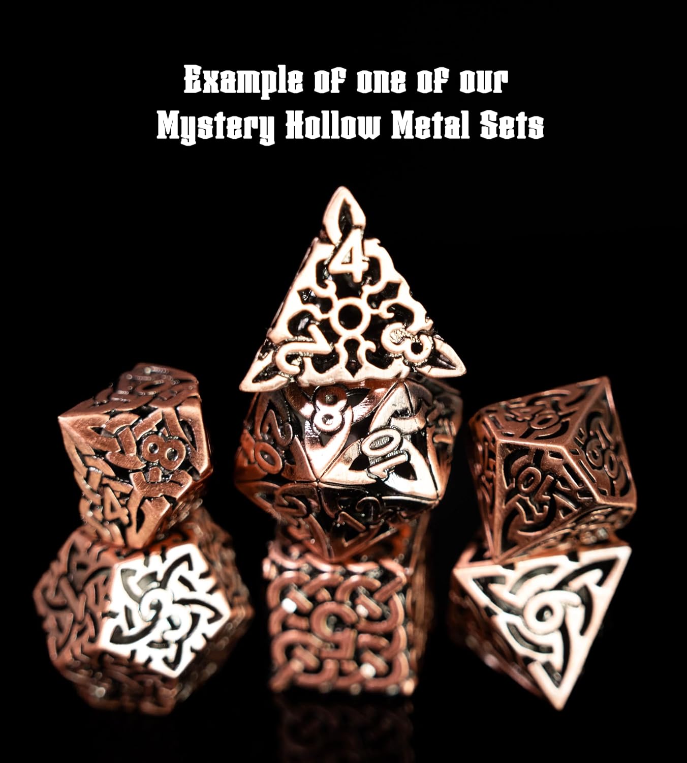 DND Mystery Dice Set - Hollow Metal | Sir GameAlot Polyhedral Dice Chosen at Random | Dungeons and Dragons (D&D) and Role Playing Games Accessories | Gift Ideas for RPG TTRPG Gamers