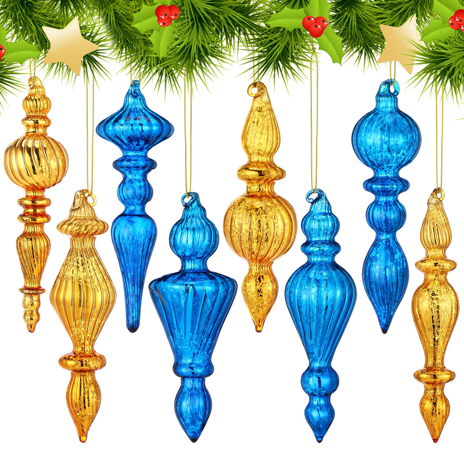 IndianShelf 6 Colorful Christmas Balls - Glass Tree Ornaments - Multicolor Large Vintage Decorations for Christmas Tree