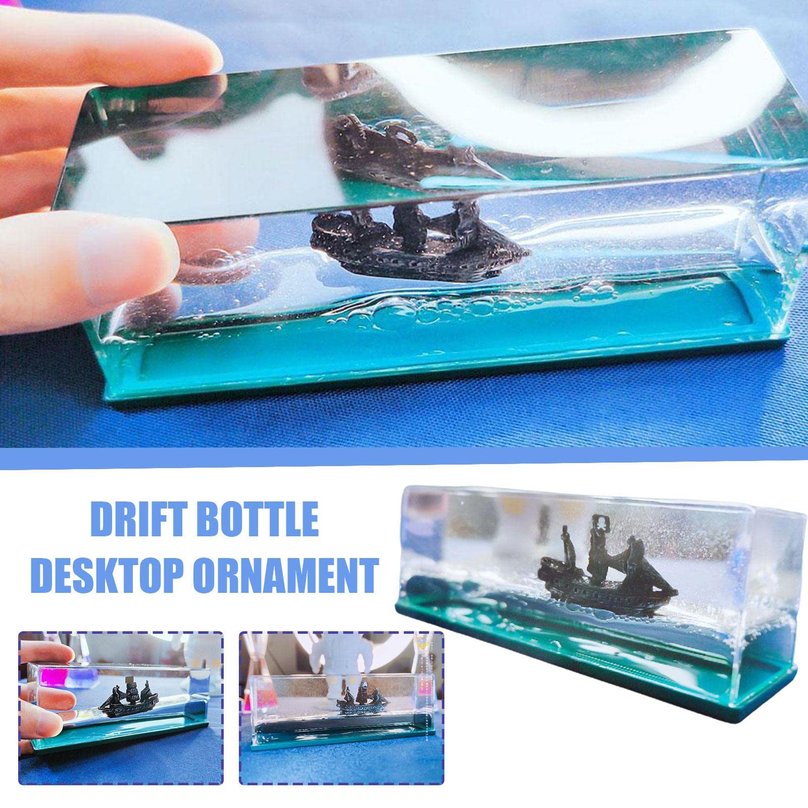 FIYSON Bouteille De Dérive Fluide – Bateau De Croisière Insubmersible En Acrylique – Déco Murakami Style Pour Maison Ou Bureau
