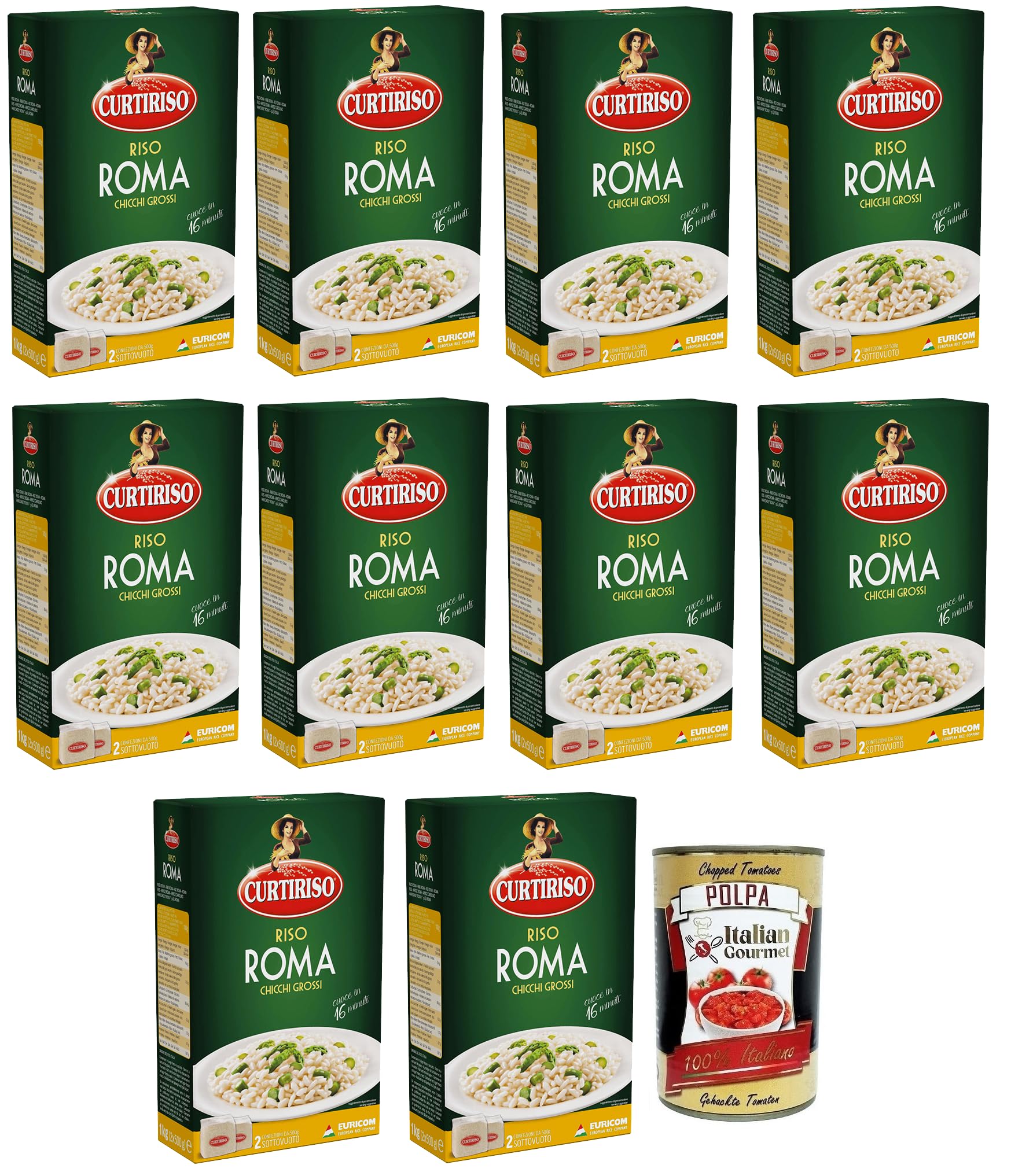 Italian Gourmet Riso Reis für cremige Risotti und Timbales, 10 x 1kg