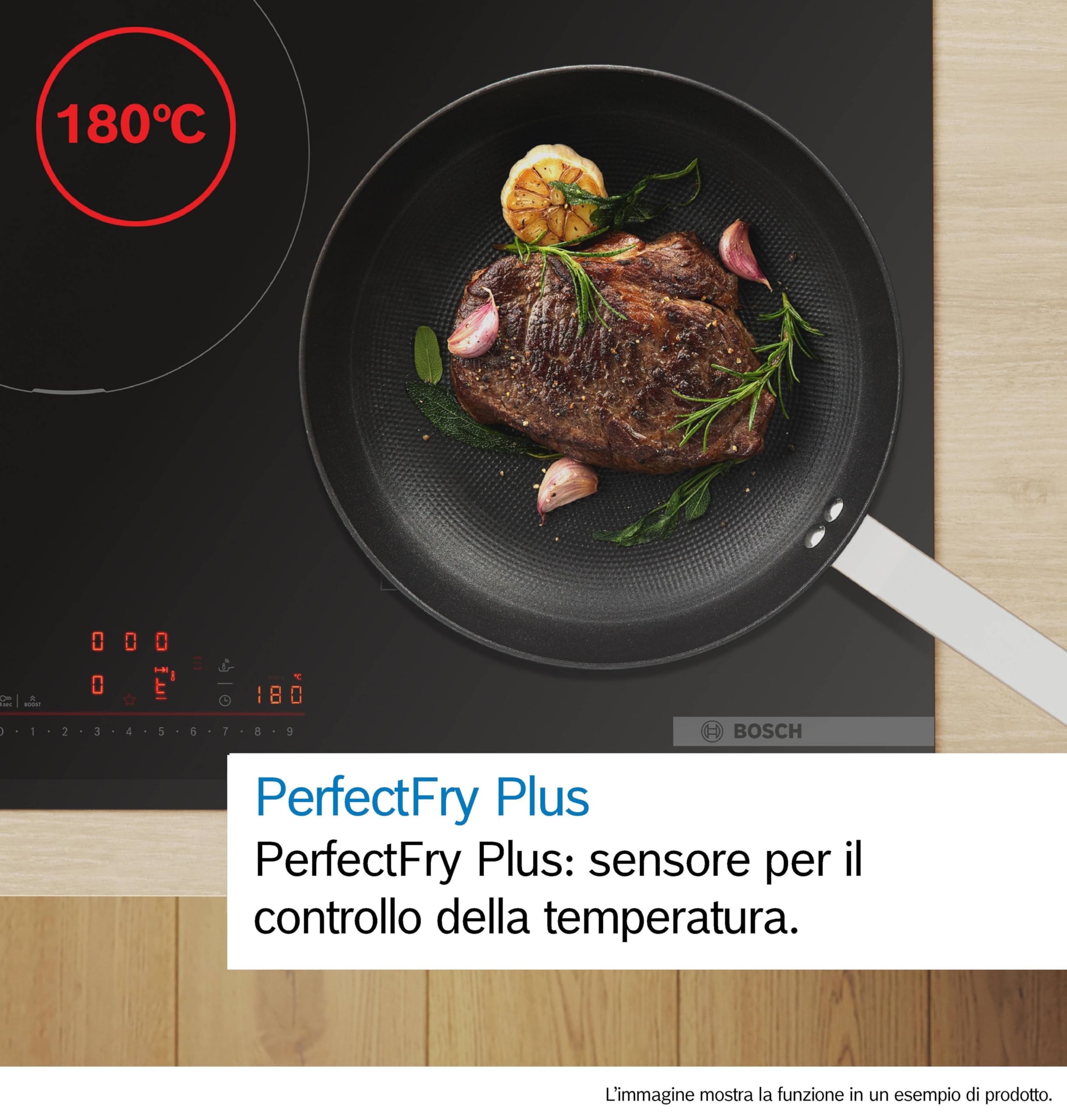 Bosch PIX631HC1E Serie 6, Piano Cottura a Induzione, FlexInduction: più Flessibilità, DirectSelect, PerfectFry plus, Home Connect, senza Cornice, Nero, 60 cm