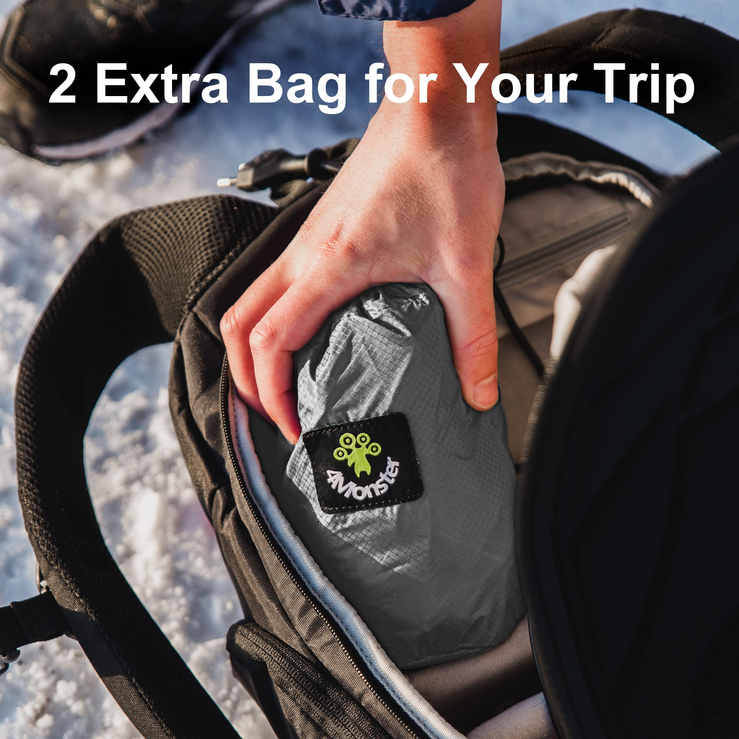 4Monster Zaino da escursionismo, 2 in 1, impermeabile, leggero, portatile, per viaggi, campeggio all'aperto